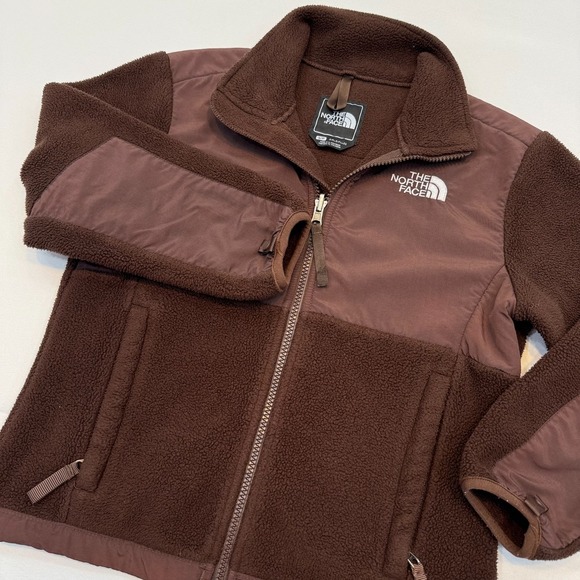 The North Face Denali Fleece Jacket Girls Small Brown Full Zip Polartec Youth - Picture 1 of 11